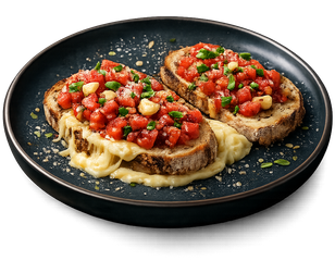 Bruschetta ilustrada no projeto da Villa