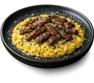 Risotto alla Milanese com iscas de mignon, imagem do projeto
